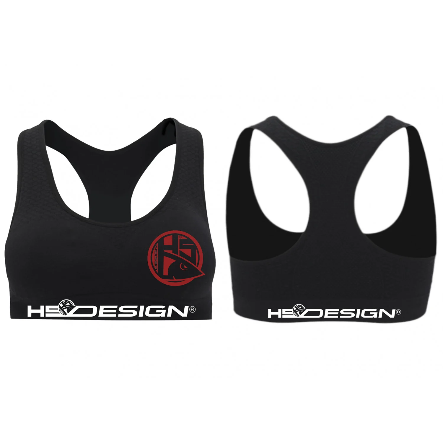 HOTSPOT DESIGN red logo, black-red, Sport Bra