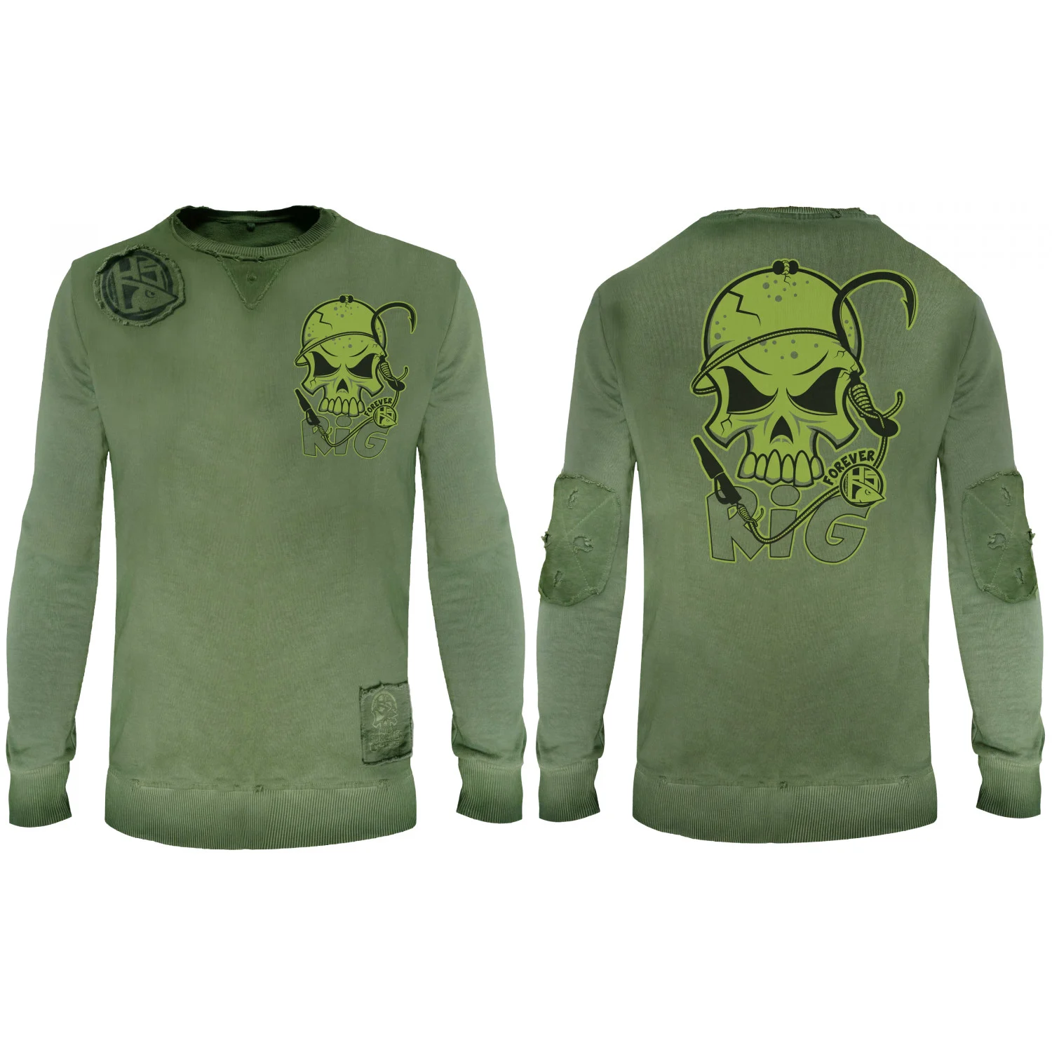 HOTSPOT DESIGN Rig Forever, green, Sweatshirt, for anglers