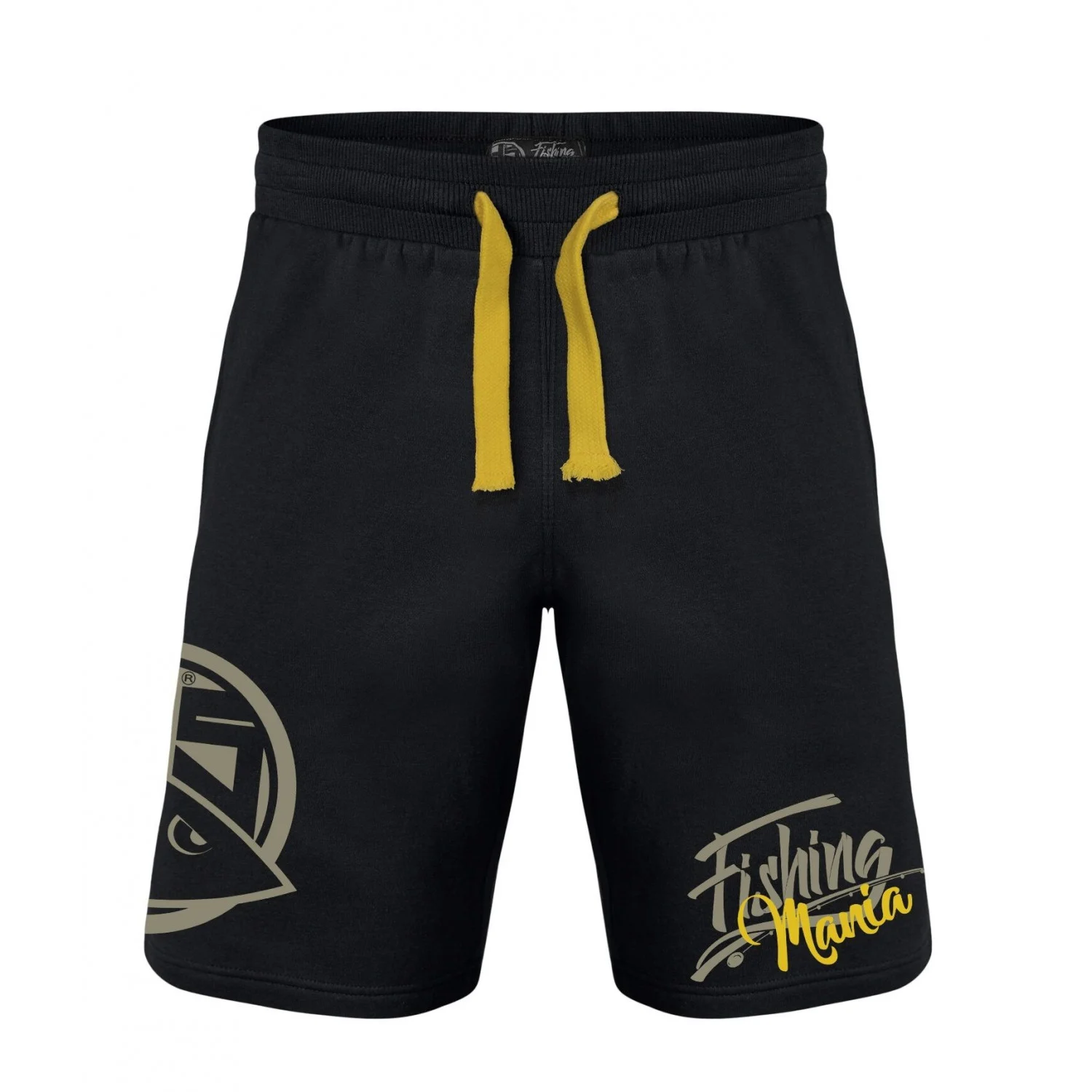 HOTSPOT DESIGN Sweatshort Fishing Mania, black-yellow, Fishing trousers