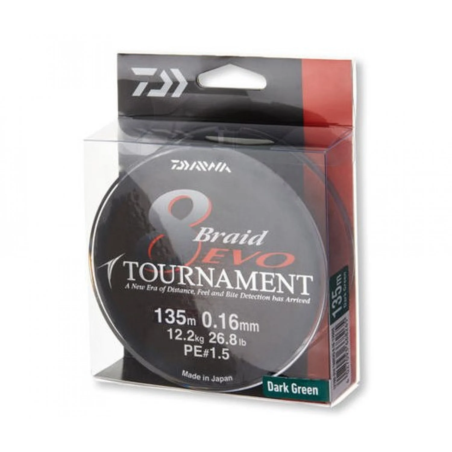 Daiwa Tournament 8 Braid Evo, dark green, 135m, 300m, 1000m - round braided line