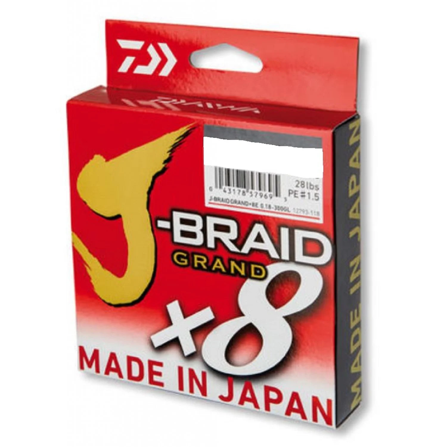 DAIWA J-Braid Grand 8-Braid, 1350m, bright-grey, braided fishing line