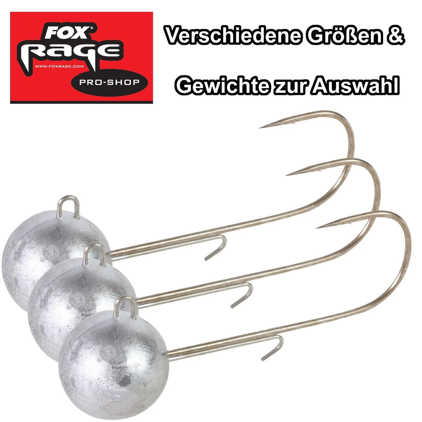3 Fox Rage Jigköpfe Round Jigs 15g / Gr. 1/0
