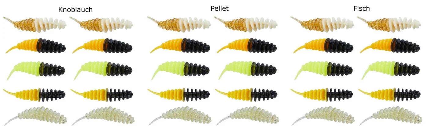 [Paket] 30 Balzer Trout Collector Softbaits Mix2 7cm 1,5g - Forellenköder Set