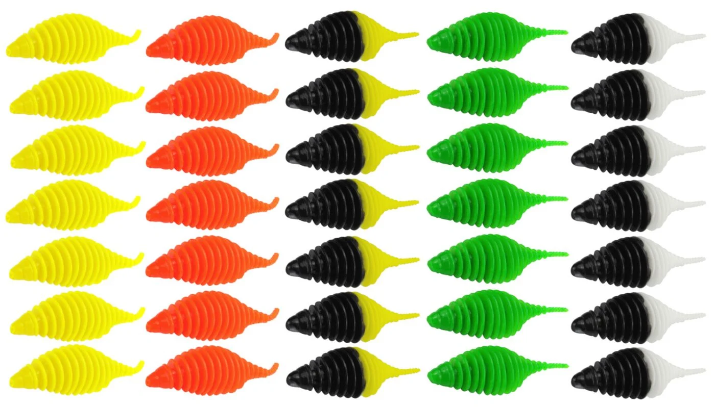 [Paket] 35 FTM Omura Baits Pongo Junior 4cm Knoblauch - Gummiköder für Forelle