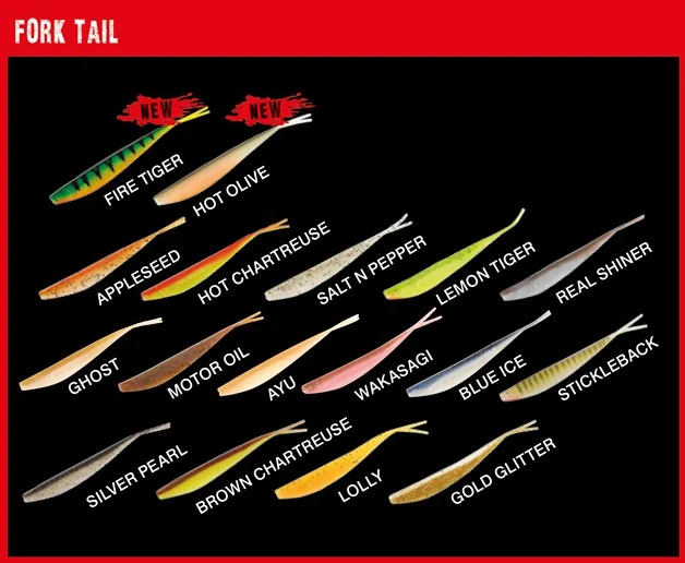4 Fox Rage Gummifische Fork Tail Gummifisch Drop Shot 13,5cm Firetiger