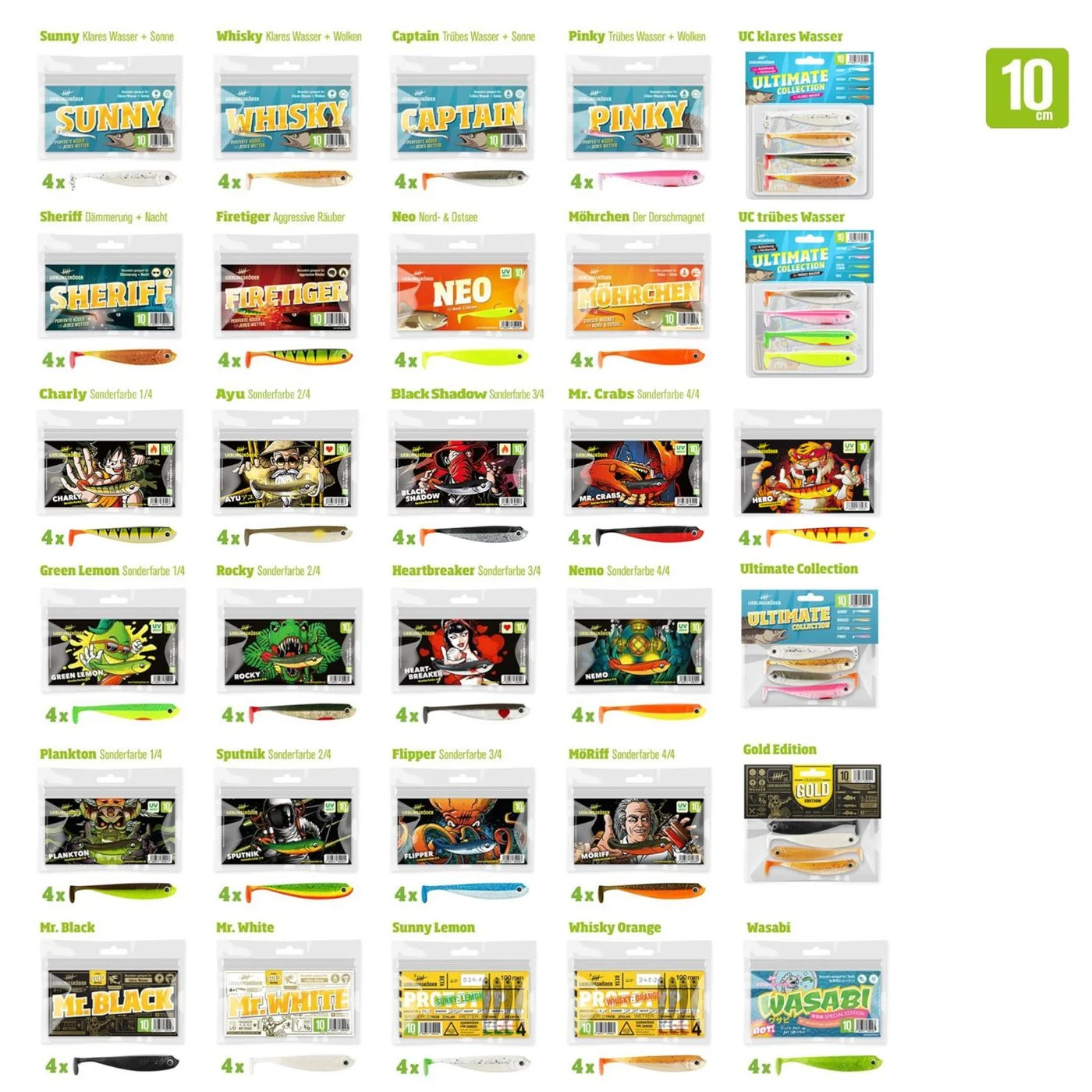 4 Lieblingsköder Gummifische zum Zanderangeln mit Gummifisch 10 cm Sunny