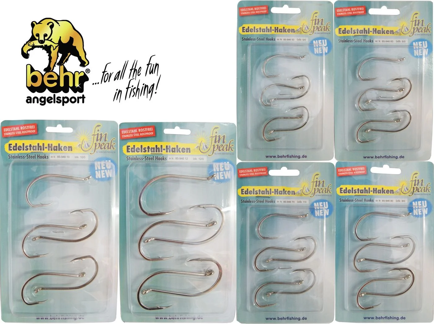 5 Behr Edelstahl Meereshaken Norwegen Haken 5/0