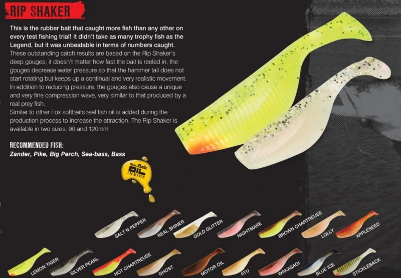 5 Fox Rage Gummifische Rip Shaker Gummifisch 9cm Lemontiger