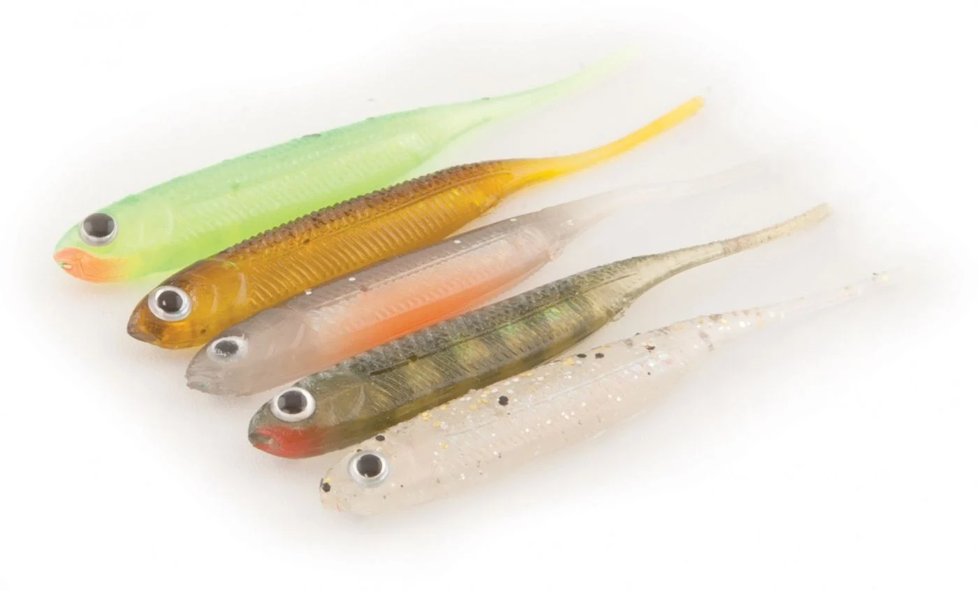 8 Fox Rage Micro Tiddler Slow Gummifische 5cm Gold Shiner