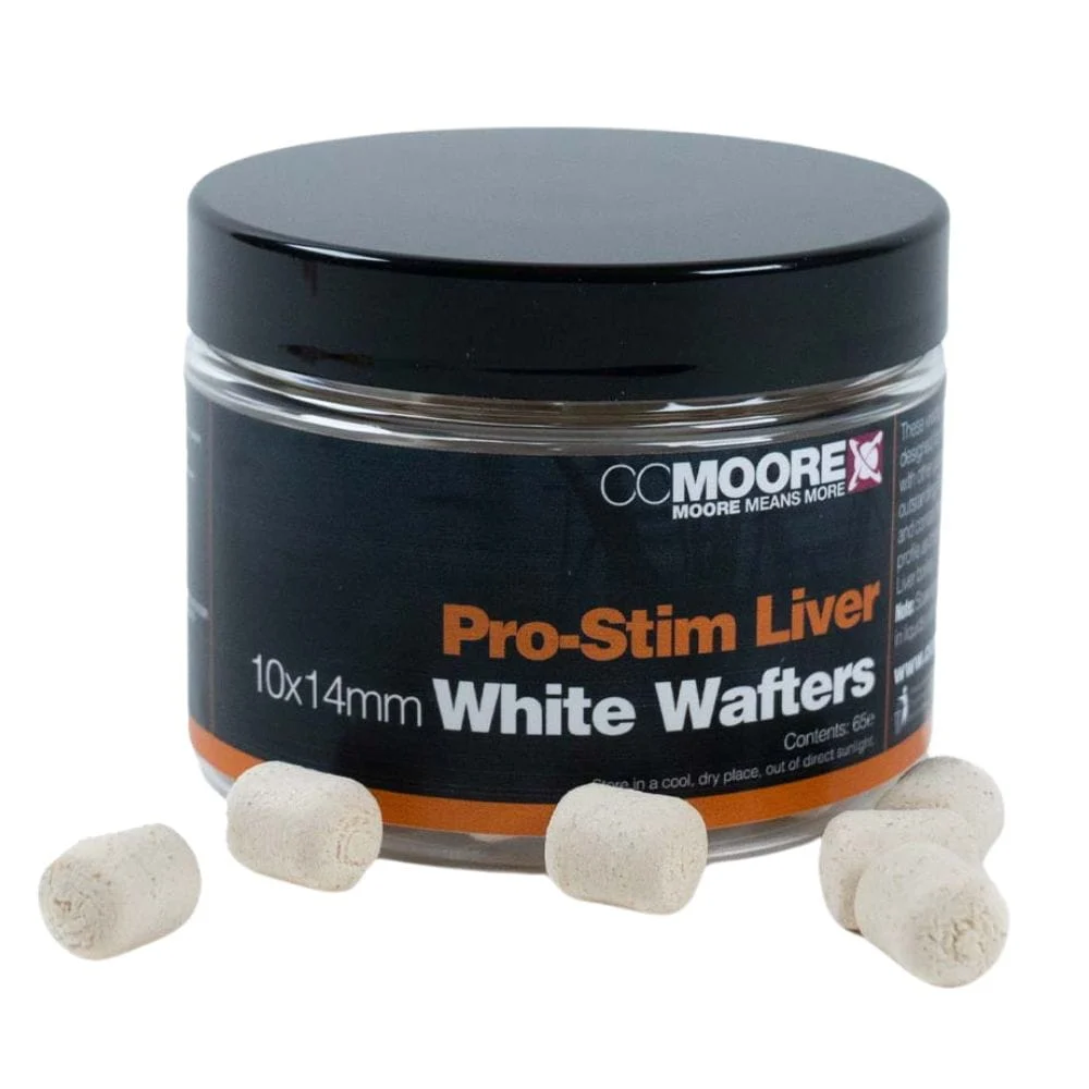 CC Moore Pro-Stim Liver White Dumbell Wafters 10x14 mm