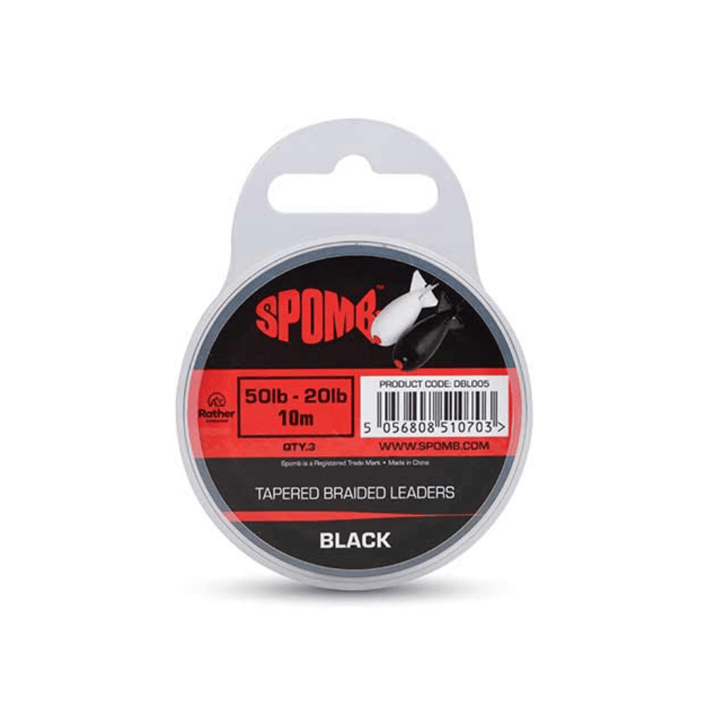 Fox Spomb Tapered Braided Leades Black 50lbs-20lbs