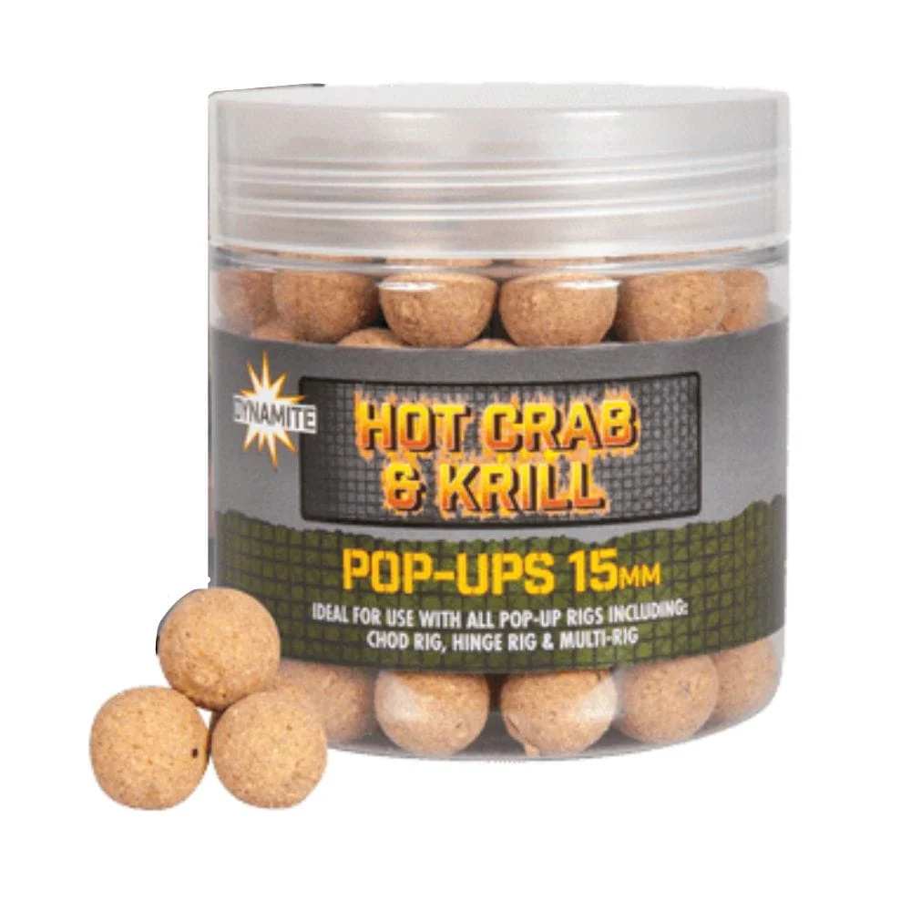 Dynamite Baits Hot Crab & Krill Pop Ups 15 mm