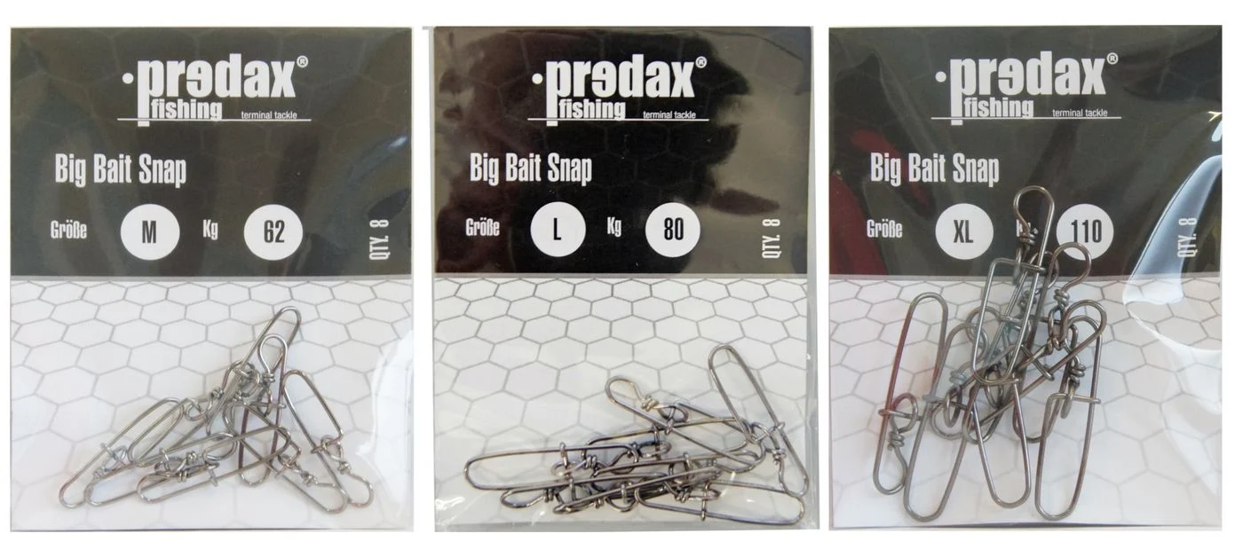 [Paket] 24 Predax Big Bait Snaps - Raubfischwirbel Set