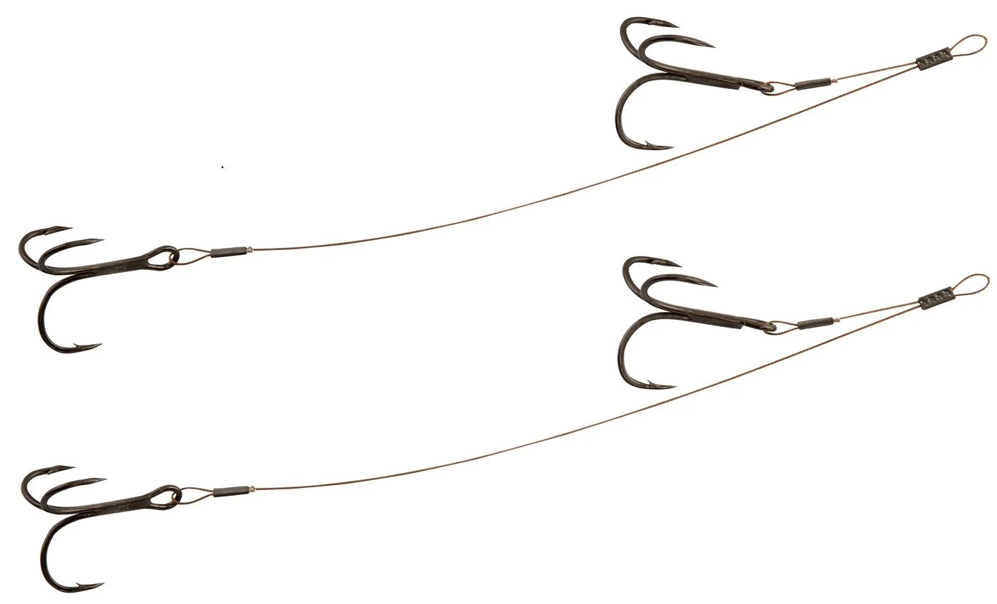 Fox Rage 49 Strand Double Stinger - 2 Angsthaken 10 + 5cm / 6kg / Gr. 6 & 8
