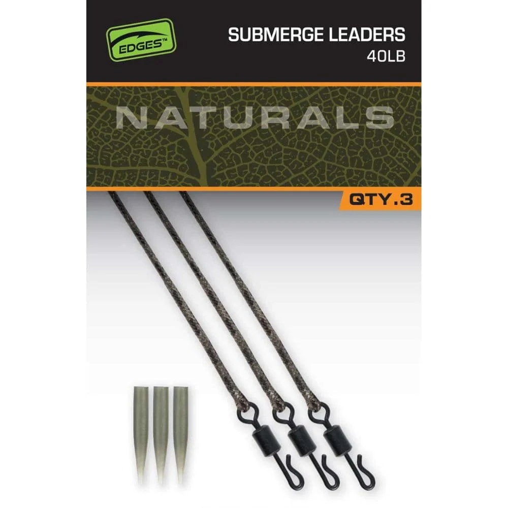 Fox Edges Naturals Submerge Leaders 18,1 kg (40 lbs)