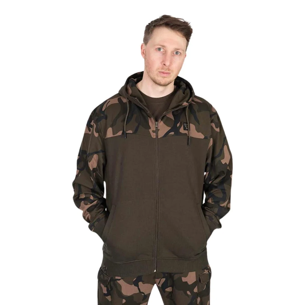 Fox LW Khaki/Camo Split Zip Hoody X-Large