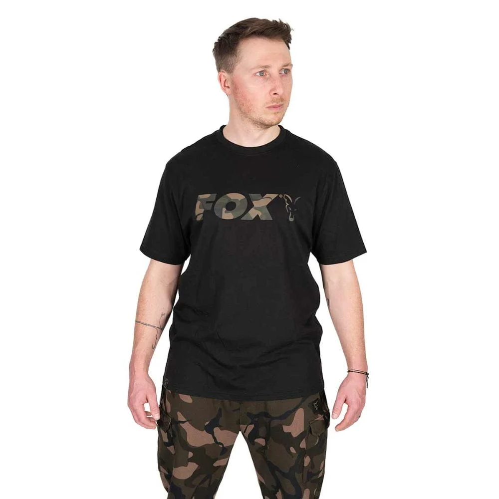 Fox Logo T-Shirt Black/Camo Large