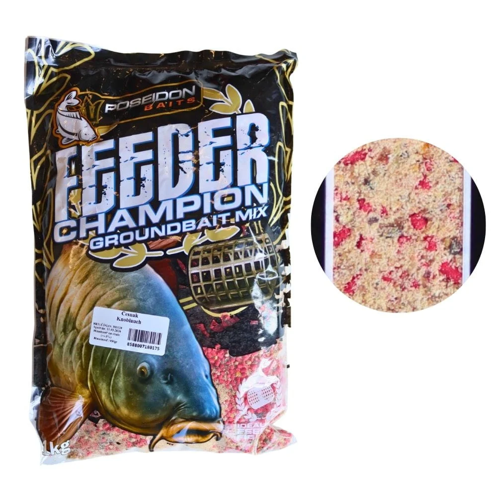 Poseidon Champion Feeder Set Crushed Pellets + Liquid Knoblauch 950 g