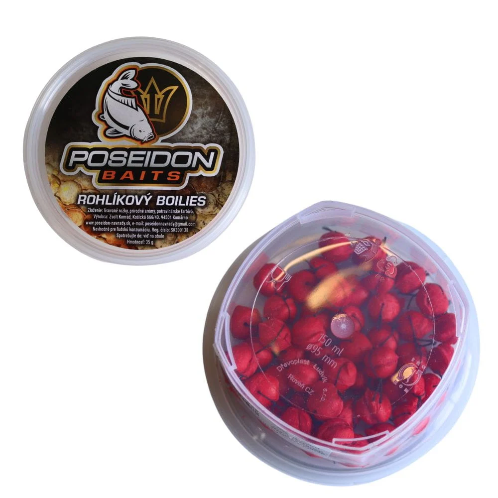 Poseidon Semmel Boilies in Dip Erdbeere 12 mm 35 g