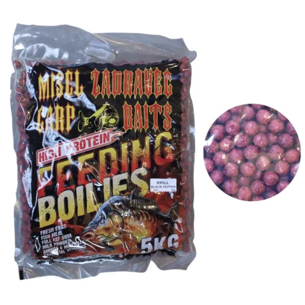 Zadravec Baits High Protein Feeding Boilies Krill Black Pepper 20 mm 5kg