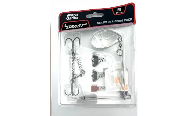 Abu Garcia The Beast Screw in Rigging Pack Hakensystem für Gummifische mit Spinner Bait sowie Einschraubgewichten Größe L Ködergröße 21 bis 25 cm