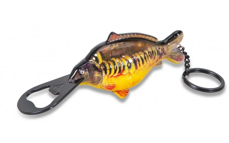 Anaconda Beauty Carp Opener Flaschenöffner im Spiegelkarpfen Design 12,5 cm mit Schlüsselanhänger