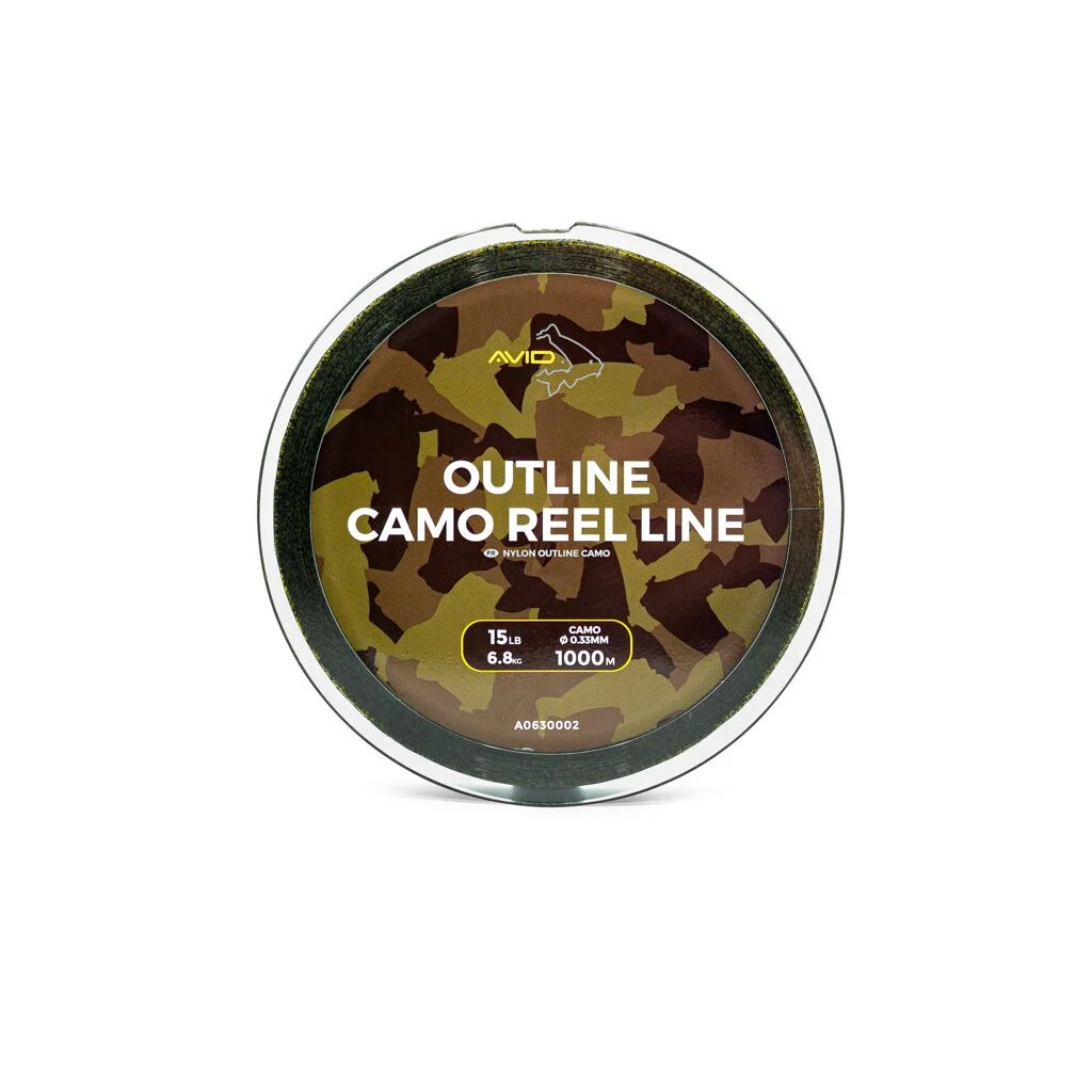 AVID CARP 1.000M OUTLINE CAMO REEL LINE 0.37MM 18LB