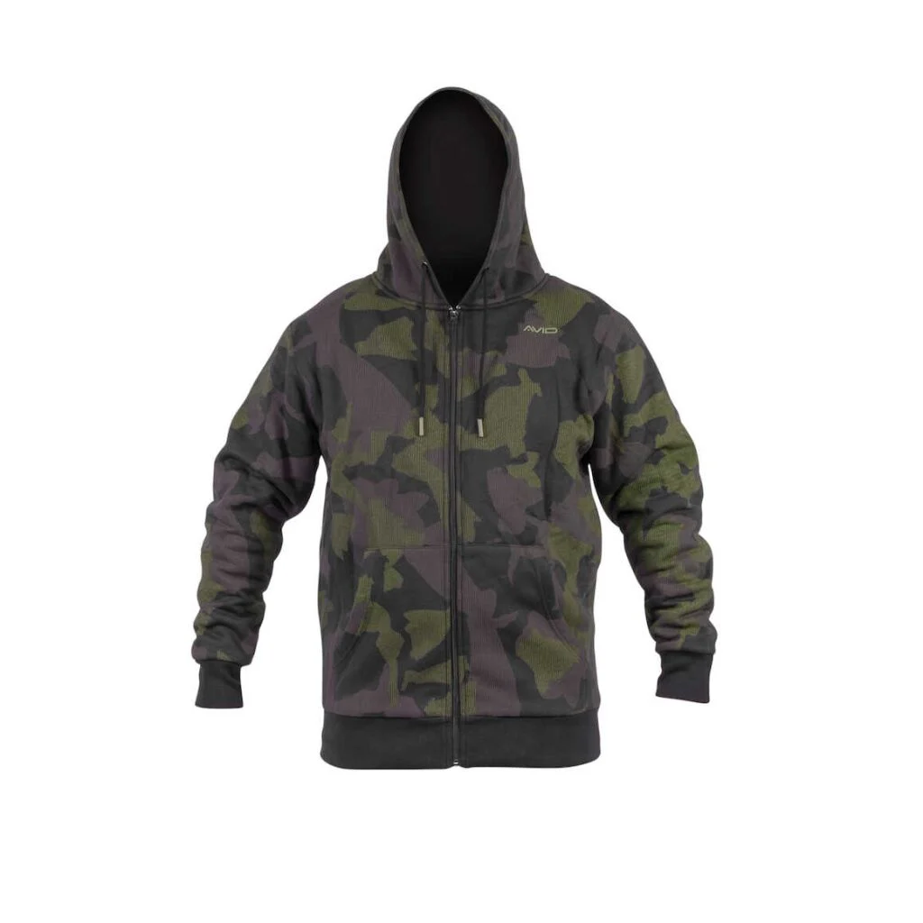 Avid Carp Distortion Camo Zip Hoodie- M