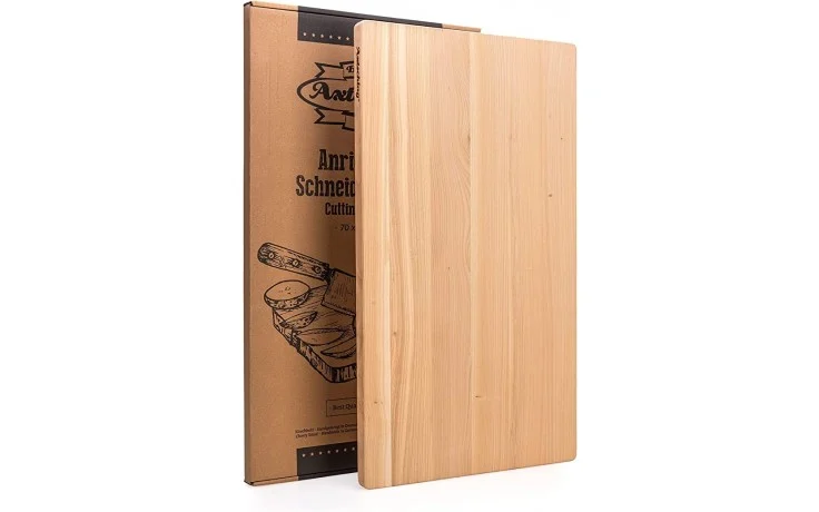 Axtschlag BBQ Anrichtbrett und Schneidebrett L Großes Arbeitsbrett - 40 x 35 x 2,5 cm ideal für Küche und Grill und BBQ