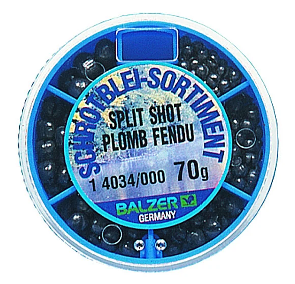 Balzer Bleischrot-Sortiment mittel - Dose mit 120g Klemmbleien