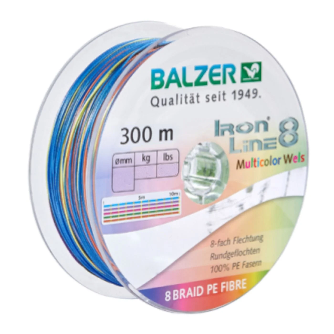 Balzer Ironline 8 Multicolor Wels - 300m Wallerschnur 0.40mm / 40.8kg