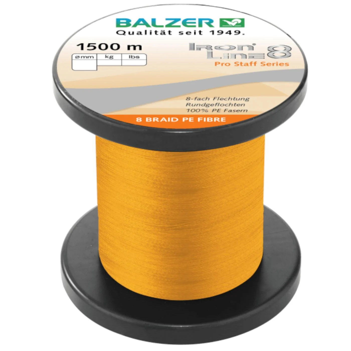 Balzer Ironline 8x orange - 1500m geflochtene Angelschnur 0.08mm / 7.2kg