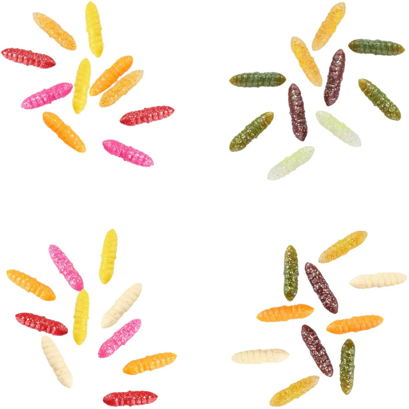 Balzer Larva Sets Knoblauch - 10 Gummiköder für Forelle 5cm Mix 1/ Sonniger Himmel/klares Wasser