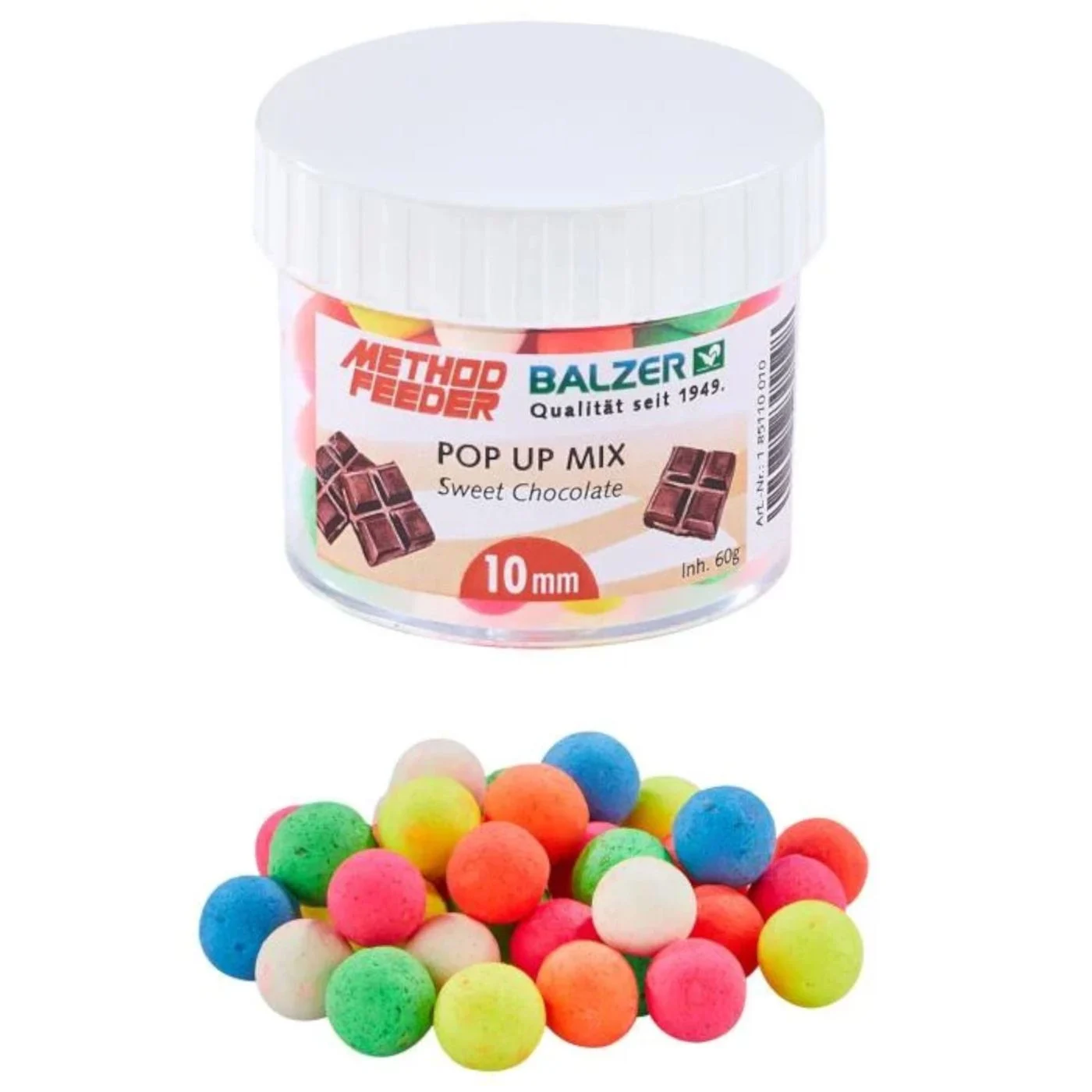 Balzer Method Feeder Pop Ups 10mm Sweet Chocolate - 60g Pop-Up Boilies