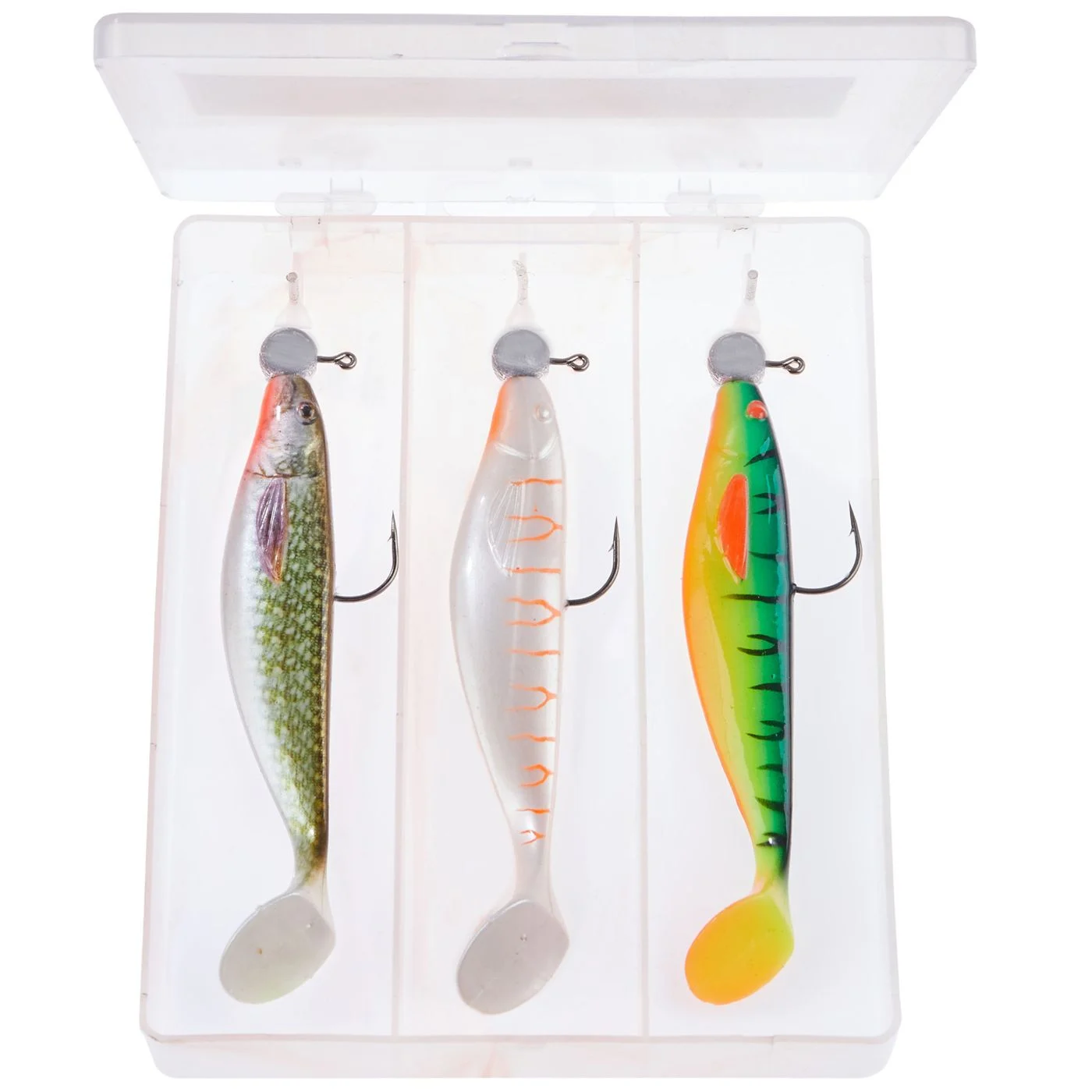 Balzer MK Pike Box 4 - 3 Gummifische + 3 Jigköpfe