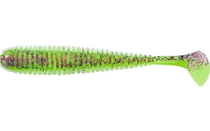 Balzer Shirasu Street Worm Paddler mit Squidaroma 7,5 cm Farbe Purple Chartreuse 6 Stück