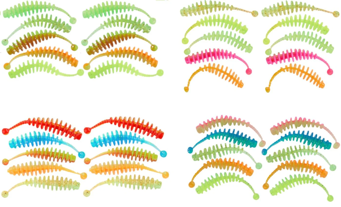 Balzer Trout Collector Pinball Mix - 10 Gummijigs Mix 1/ Knoblauch/ 7cm/ 1.5g