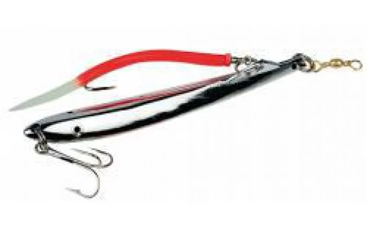 Banane Pilker mit Makk-Beifänger 200 Gramm bleifrei mit Gummi Makk