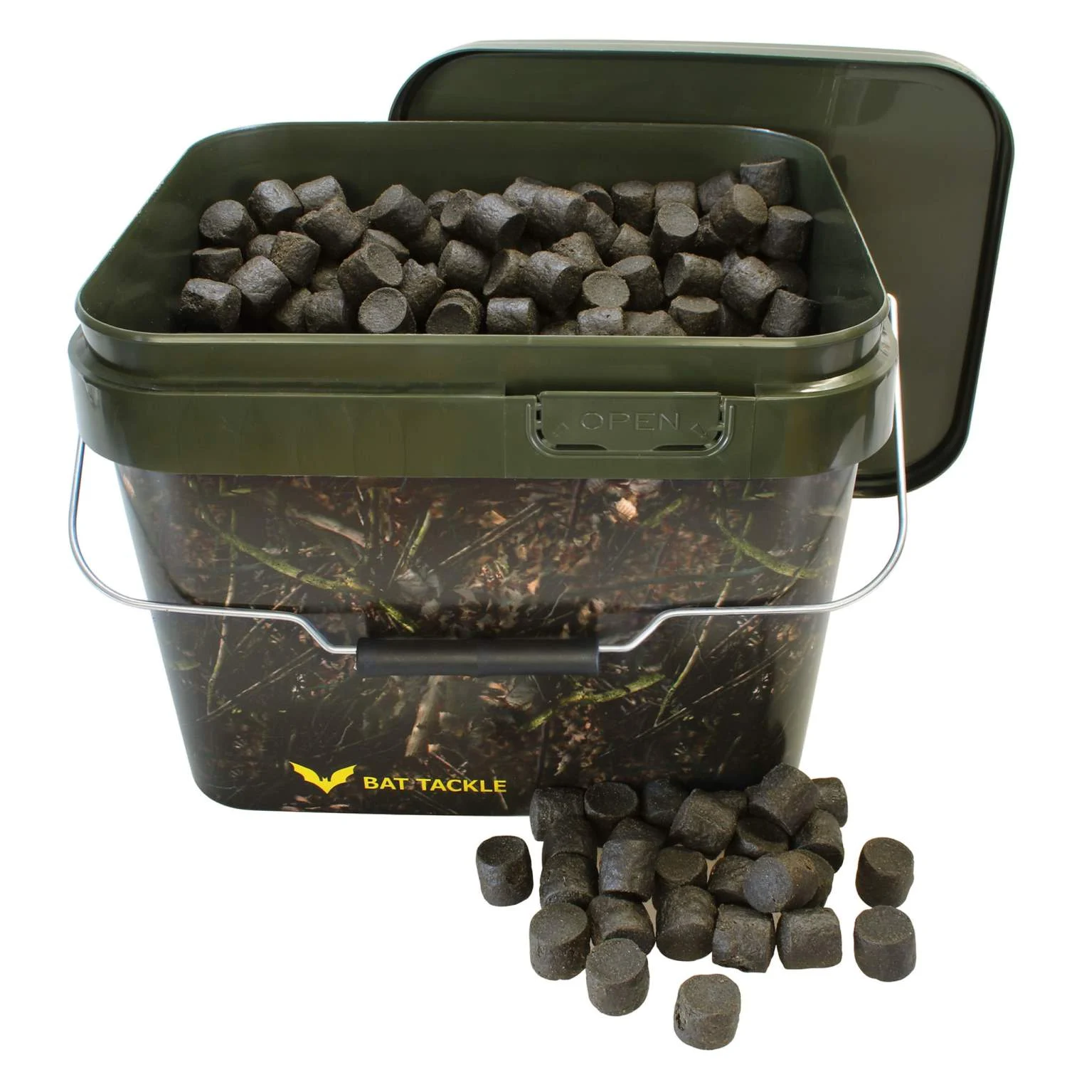 BAT-Tackle Black Base Pellet 20mm 5kg im Realistric 10L Angel- Futtereimer mit Deckel