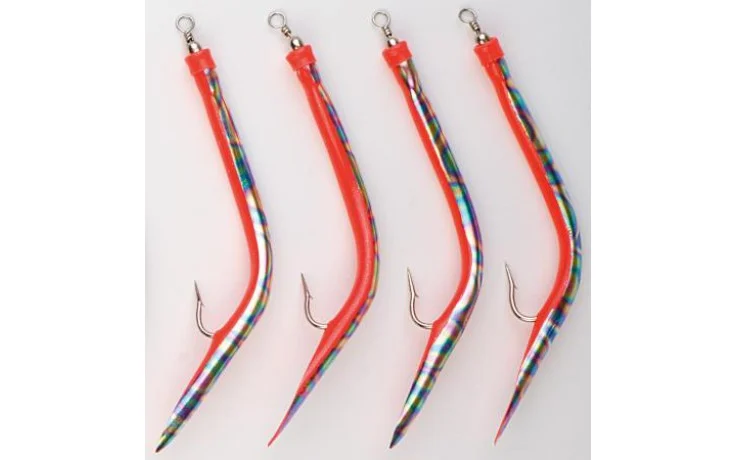 Behr Gummi Makk Beifänger unmontiert Angelköder für Norwegen und zum Meeresangeln rot 5 St. Größe 6/0