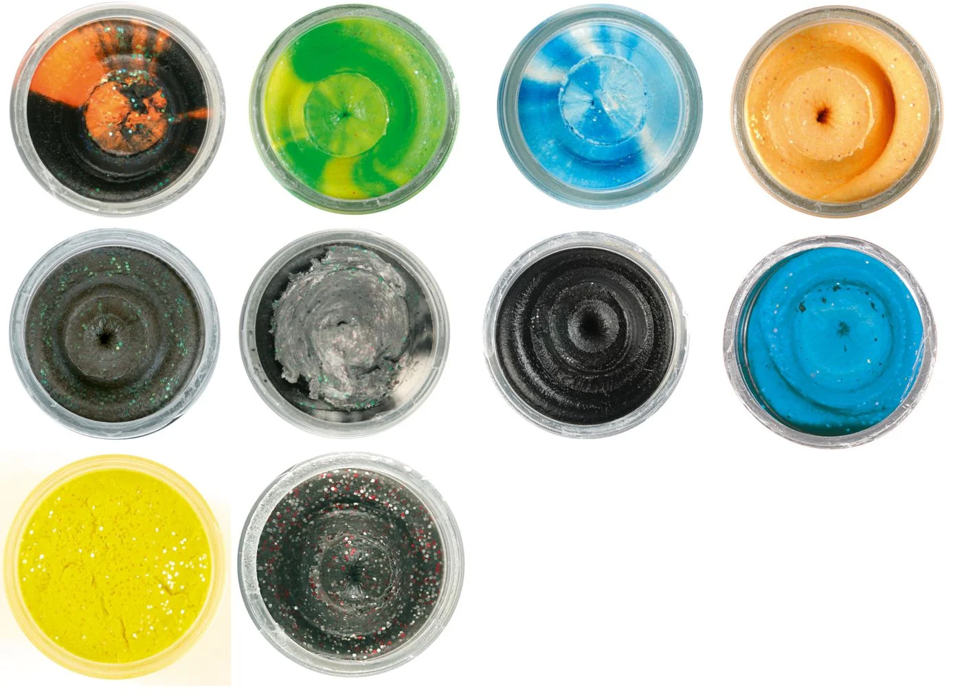 Berkley PowerBait Glitter Trout Bait - 50g Forellenteig Schwarz / Weiß