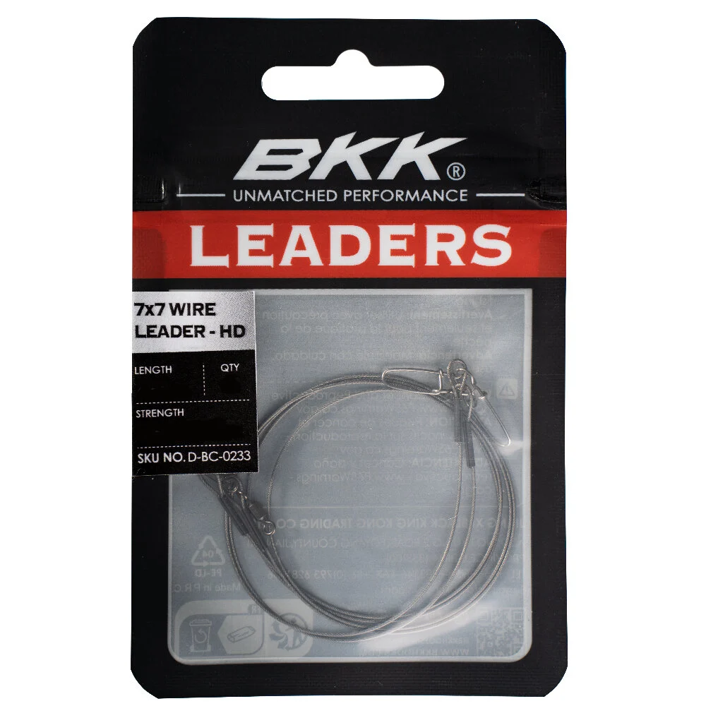 BKK 7X7 Wire Leader - HD Pike Snap 2St.