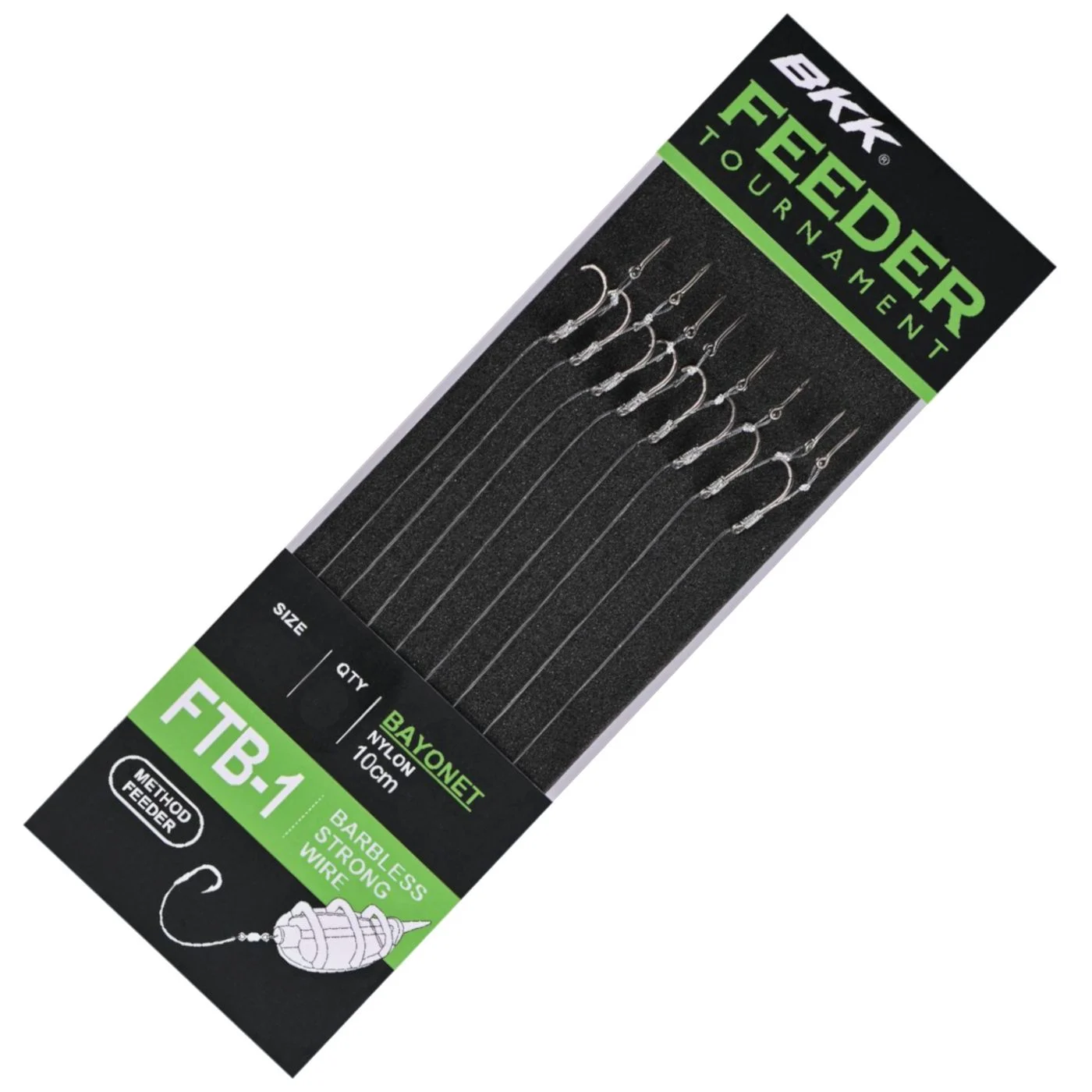 BKK Feeder Tournament FTB-1 Barbless Bayonet Rigs - 8 Vorfächer