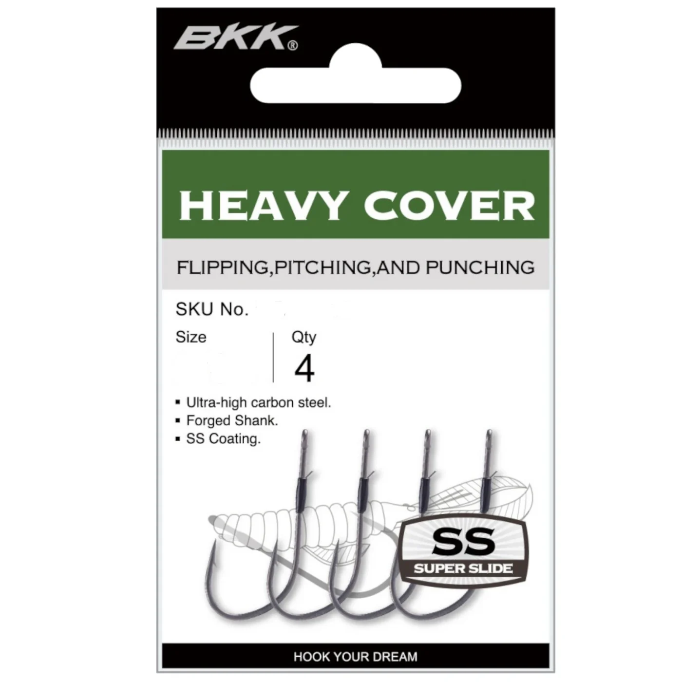 BKK HEAVY COVER - 4 Einzelhaken Gr. 2/0