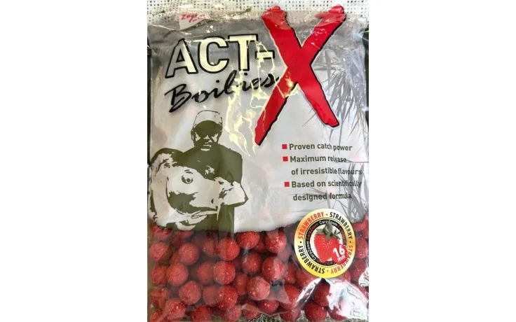 Carp Zoom Act - X Boilies Erdbeere 800 Gramm 16 mm