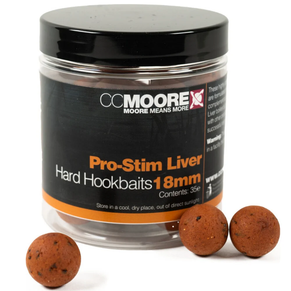 CC Moore Pro-Stim Liver Range Hard Hookbaits 18mm 35stk.