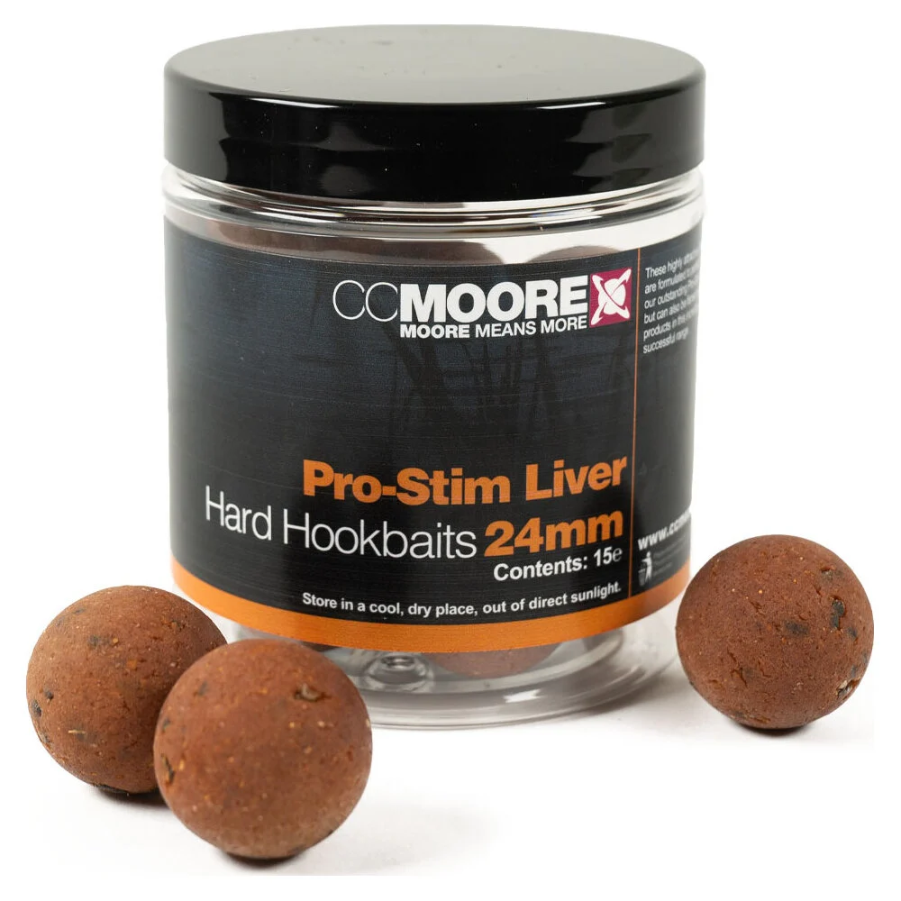 CC Moore Pro-Stim Liver Range Hard Hookbaits 24mm 15stk.