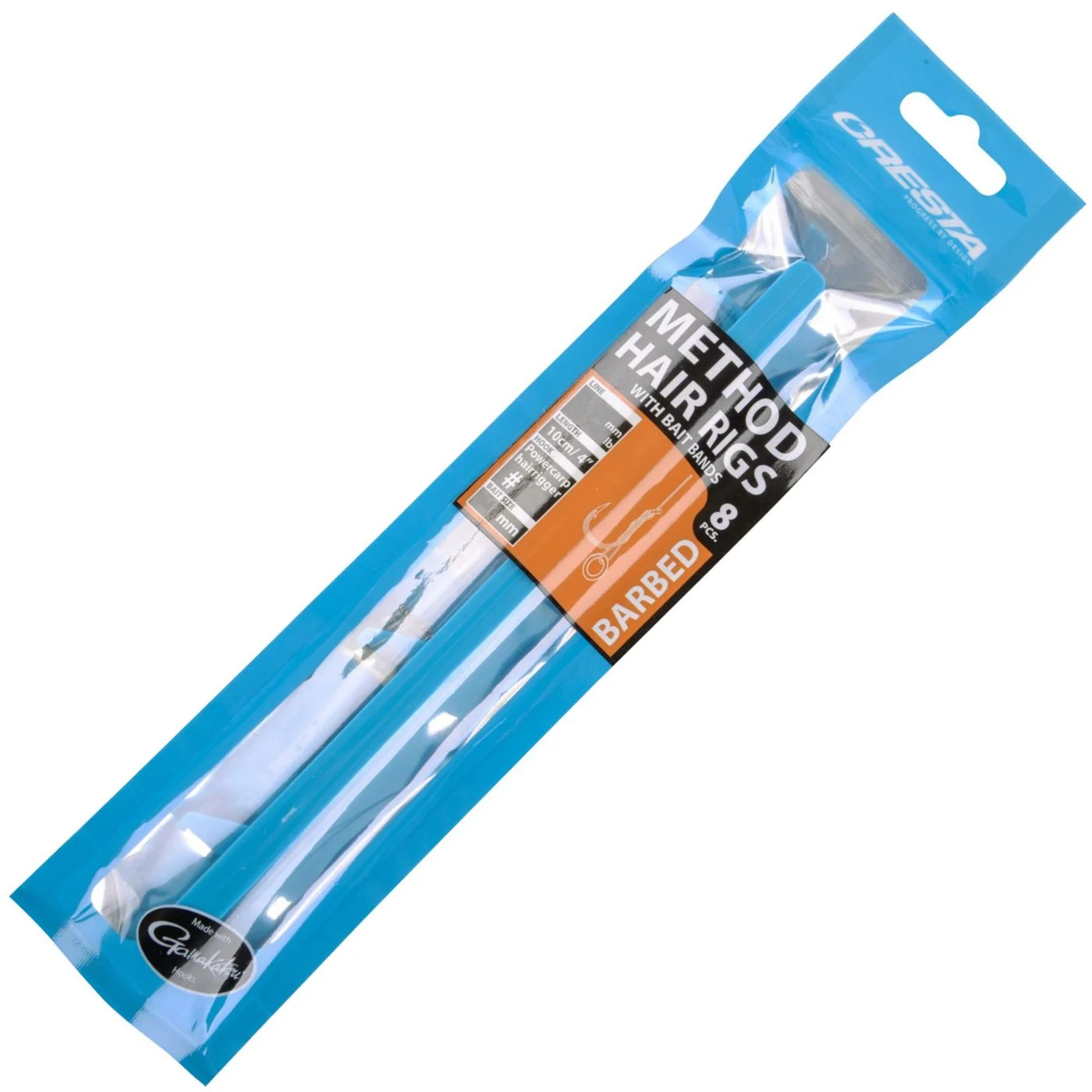 Cresta Method Hair Rigs 10cm - 8 gebundene Angelhaken Gr. 16 /3.8kg /0.20mm