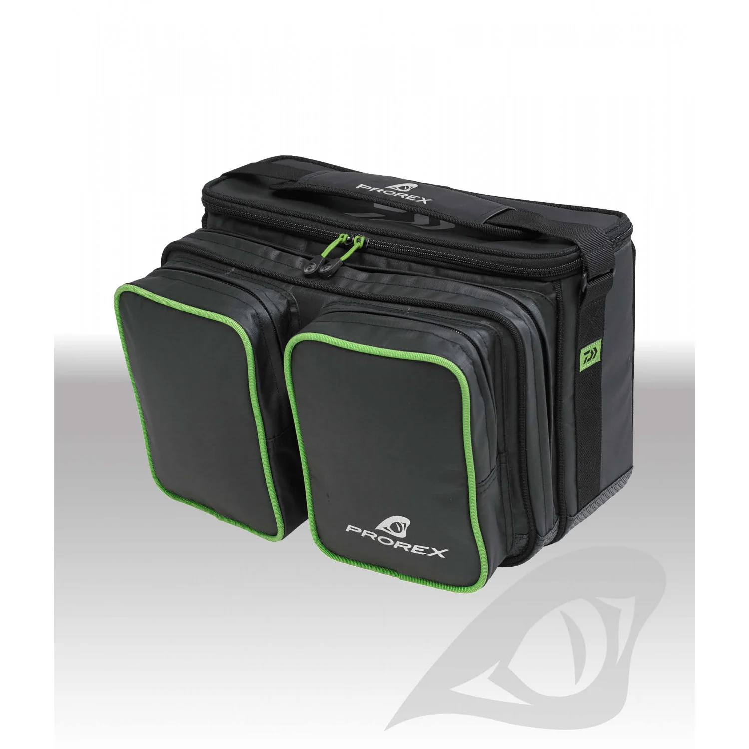 Daiwa Prorex Shoulder Bag, 39x25x26cm, black/green, water repellent