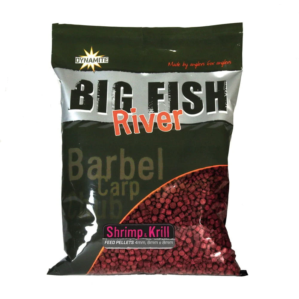 Dynamite Baits Big Fish River Feed Pellets Shrimp & Krill 4,6,8mm 1,8kg